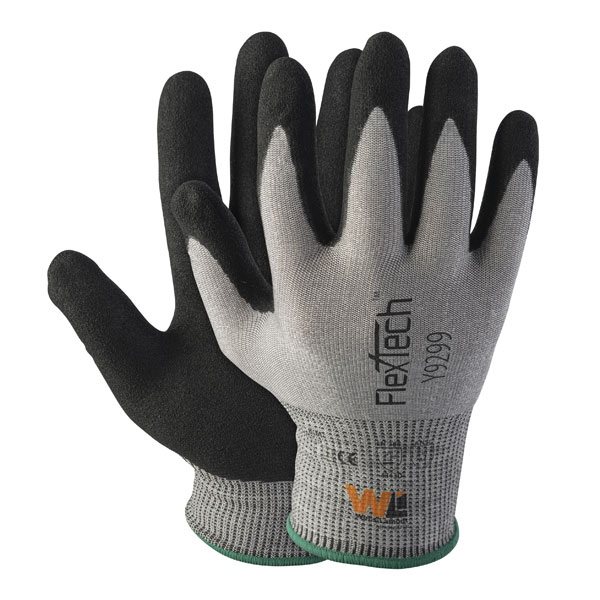 Y9299 Wells Lamont FlexTech™ Sandy Nitrile Coated A5 18-Gauge Seamless Knit Work Gloves